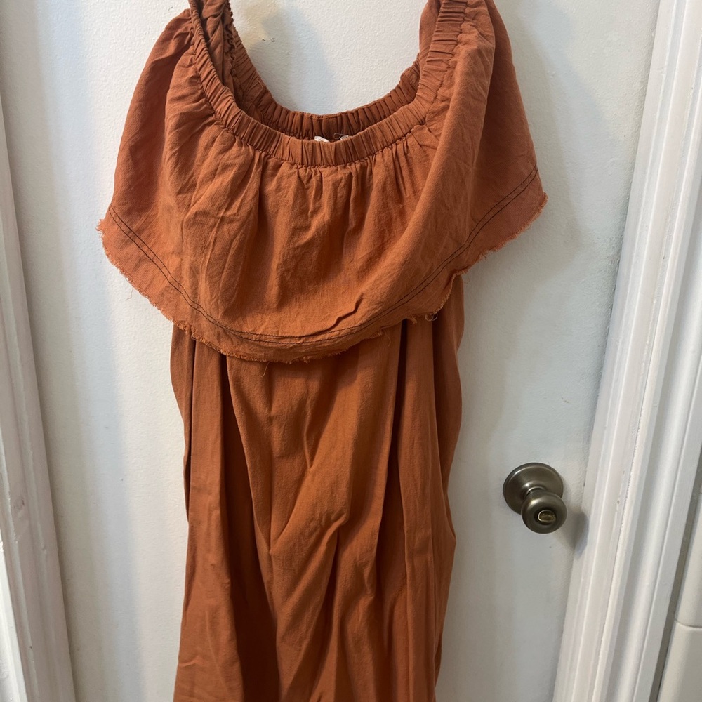 Umgee Rust Off-Shoulder Maxi Dress